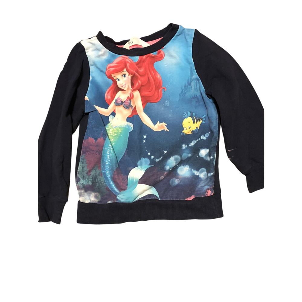 H&M Ariel Disney Sweatshirt Top size  2-4
